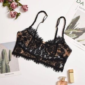 Black Eyelash Lace Bralette